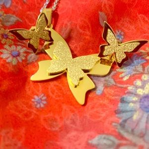 Butterfly necklace and earrings